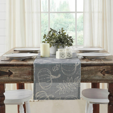 Silhouette Pumpkin Grey Runner 12x36 - The Fox Decor
